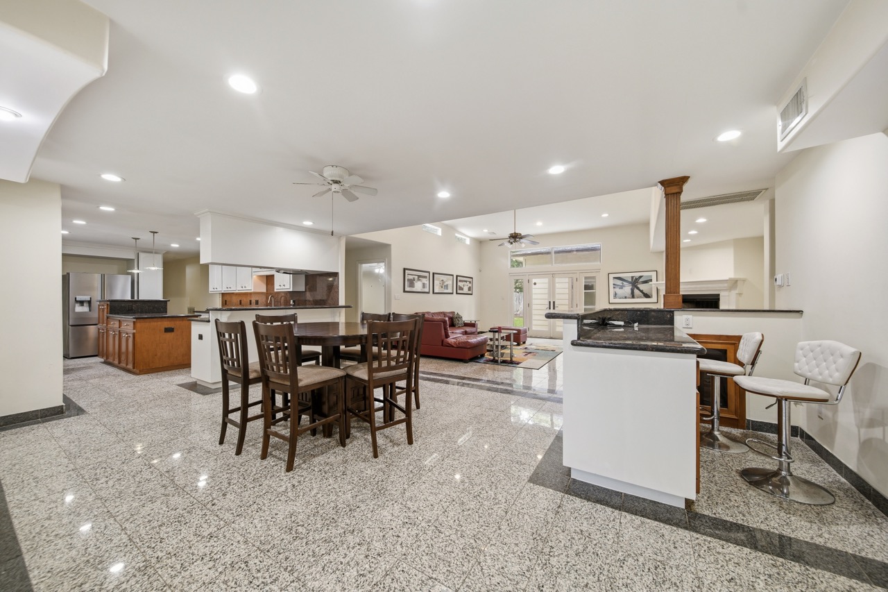 Existing open kitchen and family room